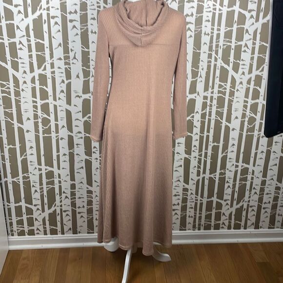 Camisa Nude Ribbed Knit Extreme Hi-Low Hem Hooded Sweater sz XL - Picture 4 of 12
